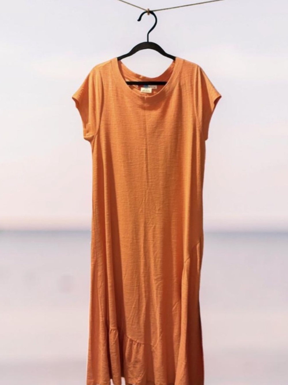 Free People Summer Maxi Dress with Short Sleeves, Linen and Cotton Blend